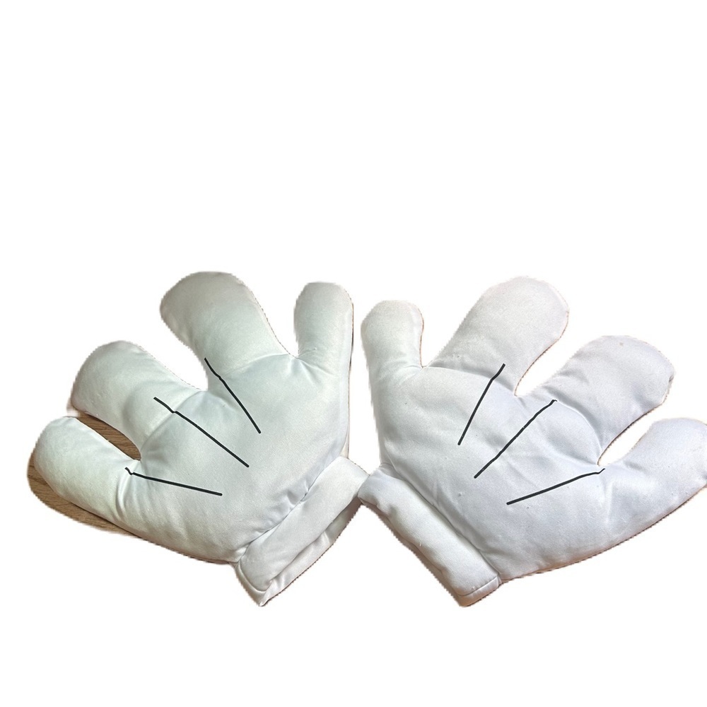 Disney Mickey Mouse Plush Hands Gloves Costume Adult White
